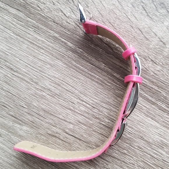 Silver and Pink Cuff Watch - Picture 4 of 6